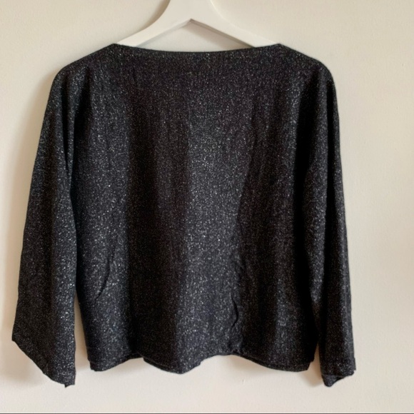 Eileen Fisher Black Metallic Top Size XXS - Picture 2 of 5